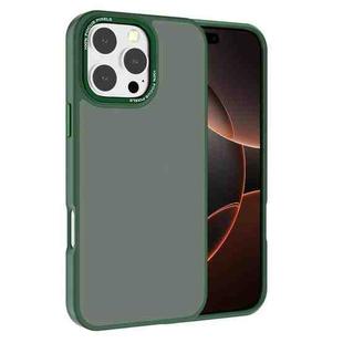 For iPhone 16 Pro Max Kalebol Metal Lens Frame Frosted PC Phone Case(Dark Green)