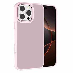 For iPhone 16 Pro Max Kalebol Metal Lens Frame Frosted PC Phone Case(Pink)