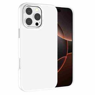 For iPhone 16 Pro Max Kalebol Metal Lens Frame Frosted PC Phone Case(Frosted White)