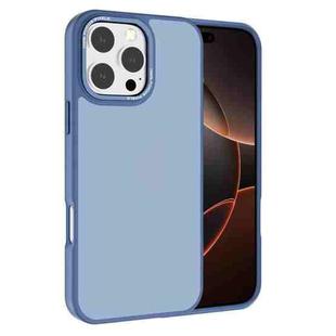 For iPhone 16 Pro Max Kalebol Metal Lens Frame Frosted PC Phone Case(Sierra Blue)