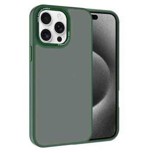 For iPhone 15 Pro Max Kalebol Metal Lens Frame Frosted PC Phone Case(Dark Green)