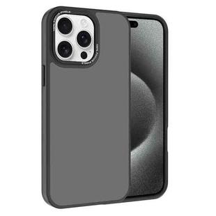 For iPhone 15 Pro Max Kalebol Metal Lens Frame Frosted PC Phone Case(Black)
