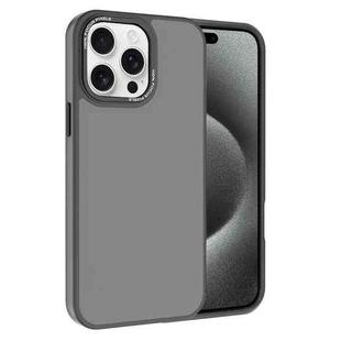For iPhone 15 Pro Max Kalebol Metal Lens Frame Frosted PC Phone Case(Grey)