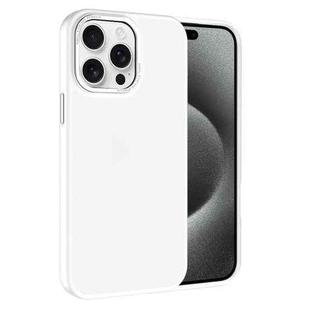 For iPhone 15 Pro Max Kalebol Metal Lens Frame Frosted PC Phone Case(Frosted White)