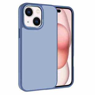 For iPhone 15 Kalebol Metal Lens Frame Frosted PC Phone Case(Sierra Blue)