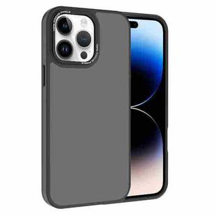 For iPhone 14 Pro Kalebol Metal Lens Frame Frosted PC Phone Case(Black)