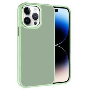 For iPhone 14 Pro Kalebol Metal Lens Frame Frosted PC Phone Case(Matcha Green)