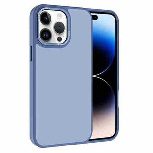 For iPhone 14 Pro Kalebol Metal Lens Frame Frosted PC Phone Case(Sierra Blue)