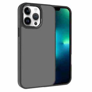 For iPhone 13 Pro Max Kalebol Metal Lens Frame Frosted PC Phone Case(Black)