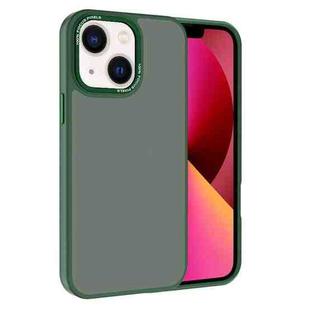 For iPhone 13 Kalebol Metal Lens Frame Frosted PC Phone Case(Dark Green)