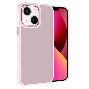 For iPhone 13 Kalebol Metal Lens Frame Frosted PC Phone Case(Pink)