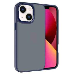 For iPhone 13 Kalebol Metal Lens Frame Frosted PC Phone Case(Navy Blue)