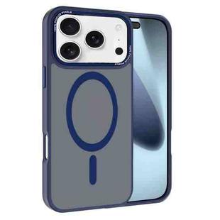 For iPhone 17 Pro Max Kalebol Metal Lens Frame MagSafe Frosted PC Phone Case(Navy Blue)