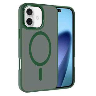 For iPhone 17 Kalebol Metal Lens Frame MagSafe Frosted PC Phone Case(Dark Green)