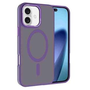 For iPhone 17 Kalebol Metal Lens Frame MagSafe Frosted PC Phone Case(Dark Purple)