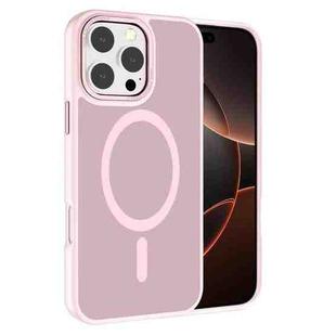 For iPhone 16 Pro Max Kalebol Metal Lens Frame MagSafe Frosted PC Phone Case(Pink)