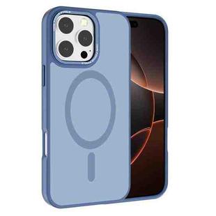 For iPhone 16 Pro Kalebol Metal Lens Frame MagSafe Frosted PC Phone Case(Sierra Blue)