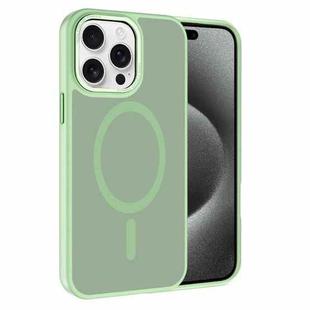 For iPhone 15 Pro Max Kalebol Metal Lens Frame MagSafe Frosted PC Phone Case(Matcha Green)