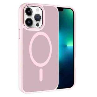 For iPhone 13 Pro Max Kalebol Metal Lens Frame MagSafe Frosted PC Phone Case(Pink)