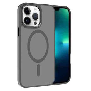For iPhone 13 Pro Max Kalebol Metal Lens Frame MagSafe Frosted PC Phone Case(Grey)
