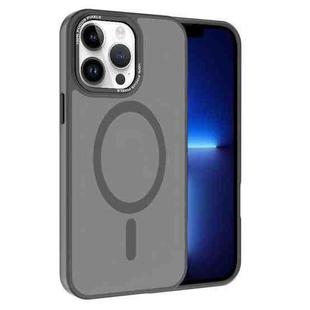 For iPhone 13 Pro Kalebol Metal Lens Frame MagSafe Frosted PC Phone Case(Grey)