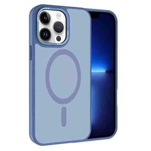 For iPhone 13 Pro Kalebol Metal Lens Frame MagSafe Frosted PC Phone Case(Sierra Blue)
