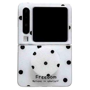 For Huawei Pura X Glitter Powder Dots Pattern Phone Case with Holder(White)