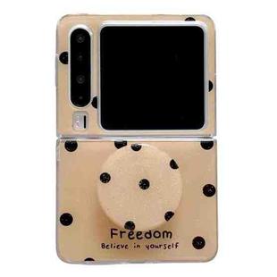 For Huawei Pura X Glitter Powder Dots Pattern Phone Case with Holder(Gold)