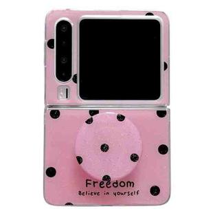 For Huawei Pura X Glitter Powder Dots Pattern Phone Case with Holder(Rose Red)