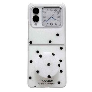 For Huawei Nova Flip Glitter Powder Dots Pattern Phone Case with Holder(White)