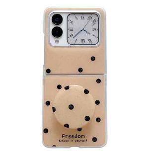 For Huawei Nova Flip Glitter Powder Dots Pattern Phone Case with Holder(Gold)