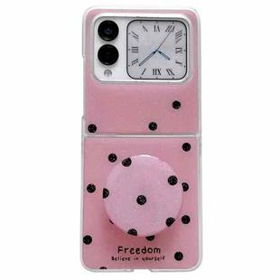 For Huawei Nova Flip Glitter Powder Dots Pattern Phone Case with Holder(Rose Red)