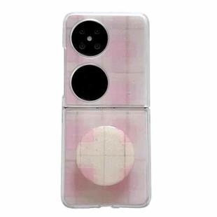 For Huawei Pocket 2 Glitter Powder Dots Pattern Phone Case with Holder(Pink)