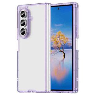 For Samsung Galaxy Z Fold7 5G PC Hybrid TPU Airbag Shockproof Phone Case(Transparent Purple)