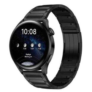 22mm Tri-beads Side-detachable Buckle Stainless Steel Watch Band(Black)