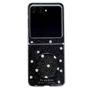 For Motorola Razr 60 Glitter Powder Dots Pattern Phone Case with Holder(Black)
