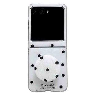 For Motorola Razr 60 Glitter Powder Dots Pattern Phone Case with Holder(White)