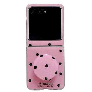 For Motorola Razr 60 Glitter Powder Dots Pattern Phone Case with Holder(Rose Red)