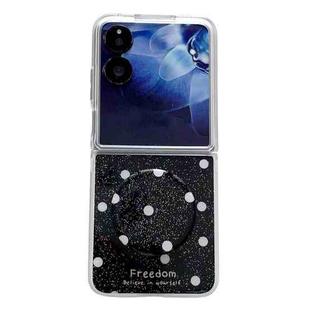 For Xiaomi Mix Flip Glitter Powder Dots Pattern Phone Case with Holder(Black)