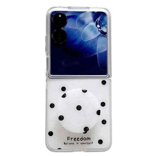 For Xiaomi Mix Flip Glitter Powder Dots Pattern Phone Case with Holder(White)