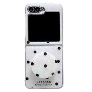 For Samsung Galaxy Z Flip6 Glitter Powder Dots Pattern Phone Case with Holder(White)