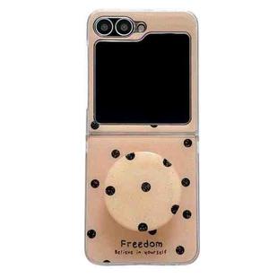 For Samsung Galaxy Z Flip6 Glitter Powder Dots Pattern Phone Case with Holder(Gold)