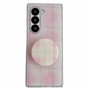 For Samsung Galaxy Z Fold6 Glitter Powder Dots Pattern Phone Case with Holder(Pink)
