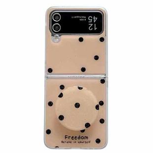 For Samsung Galaxy Z Flip4 Glitter Powder Dots Pattern Phone Case with Holder(Gold)