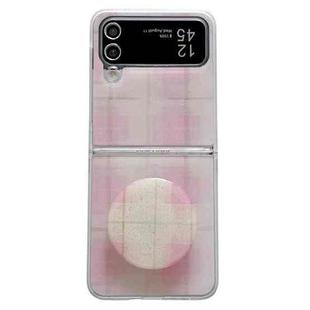 For Samsung Galaxy Z Flip4 Glitter Powder Dots Pattern Phone Case with Holder(Pink)
