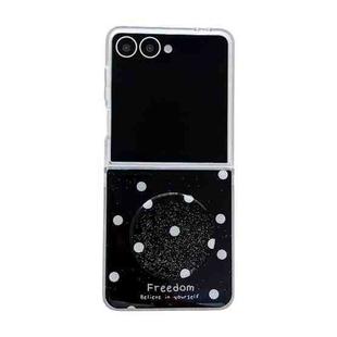 For Samsung Galaxy Z Flip7 5G Glitter Powder Dots Pattern Phone Case with Holder(Black)