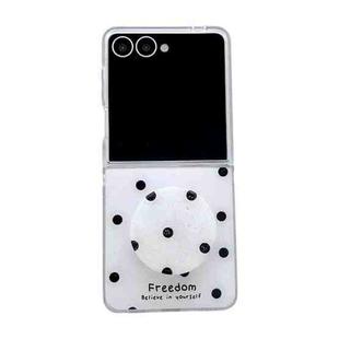 For Samsung Galaxy Z Flip7 5G Glitter Powder Dots Pattern Phone Case with Holder(White)