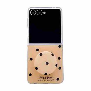 For Samsung Galaxy Z Flip7 5G Glitter Powder Dots Pattern Phone Case with Holder(Gold)