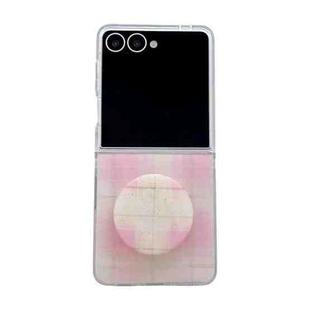 For Samsung Galaxy Z Flip7 5G Glitter Powder Dots Pattern Phone Case with Holder(Pink)
