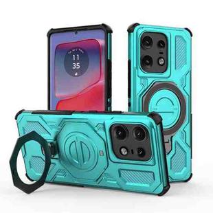 For Motorola Edge 50 Pro 5G Global J-20 Solid Color MagSafe Magnetic TPU+PC Phone Case(Lake Blue)